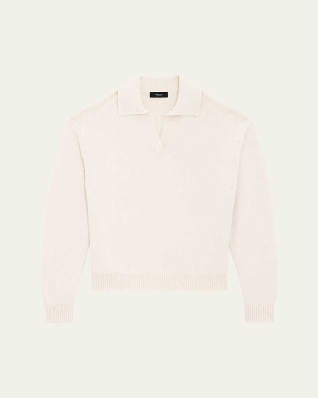Wave Bouclé Polo Sweater